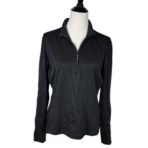 Nike Golf Fit Dry Women's Large 12-14 Black Half Zip Long Sleeve Pullover